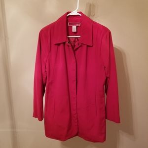 Red polyester trench coat